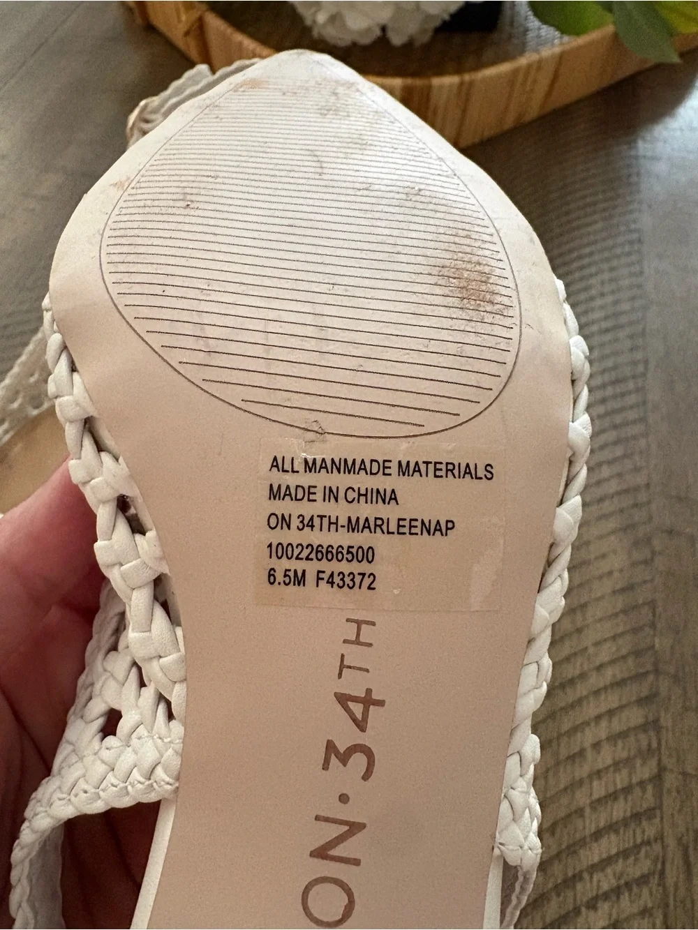White Woven Slingback Pointed-Toe Heels